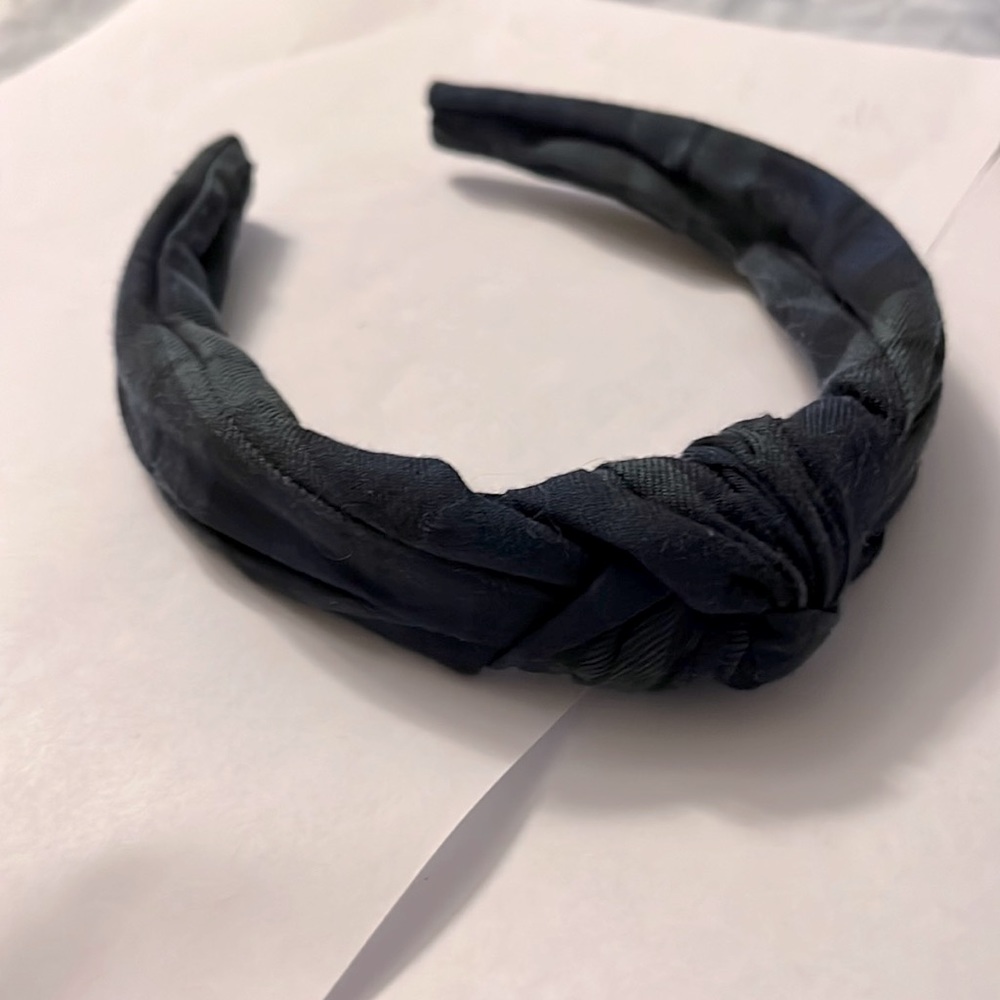 Navy and Green Plaid Loft Headband